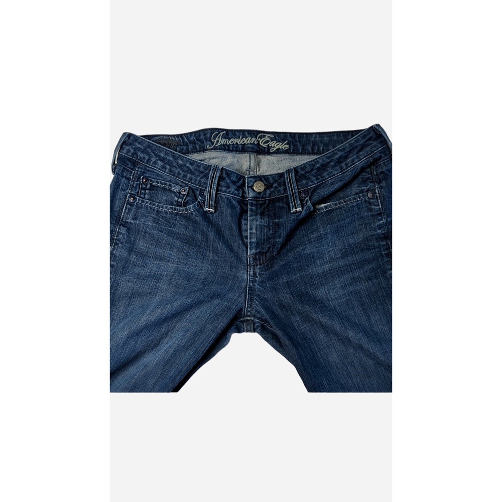American Eagle‎ AE77 True Boot Jeans Size 8 Long Women's Blue Stretch Denim